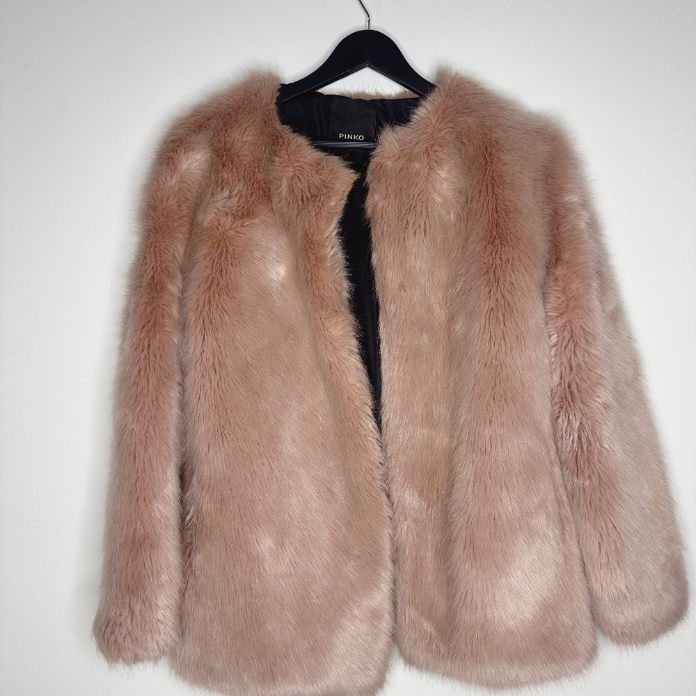 Pinko pink faux fur